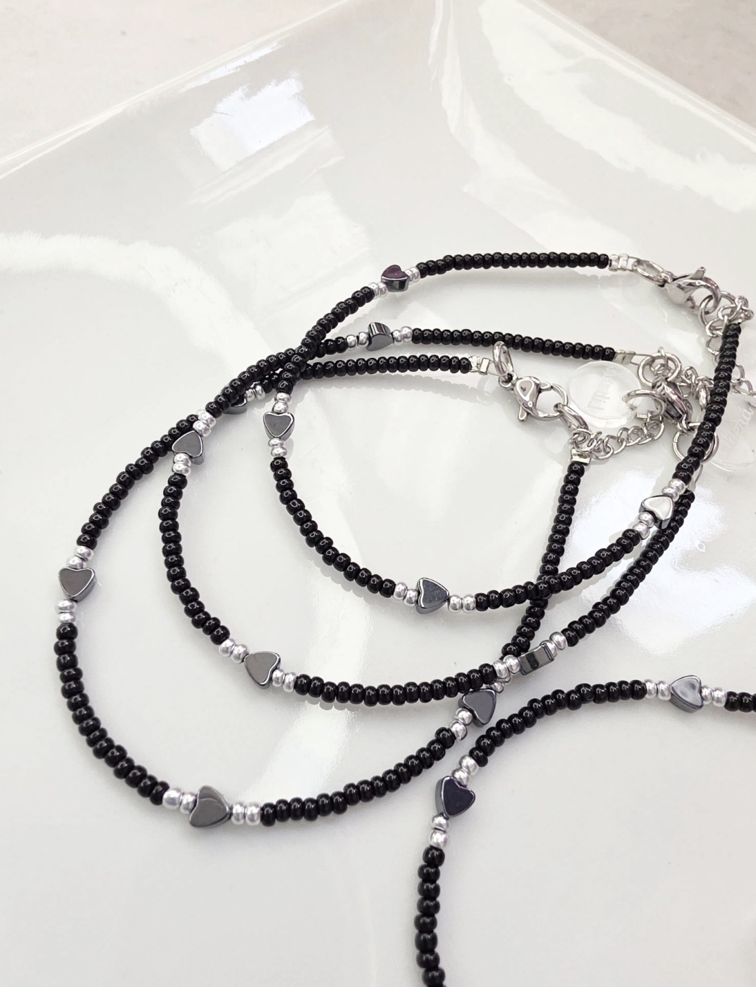 Pulsera piedras naturales corazon